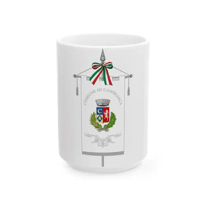 Cambiasca-Gonfalone (Italy) White Coffee Mug 15oz - Go Mug Yourself