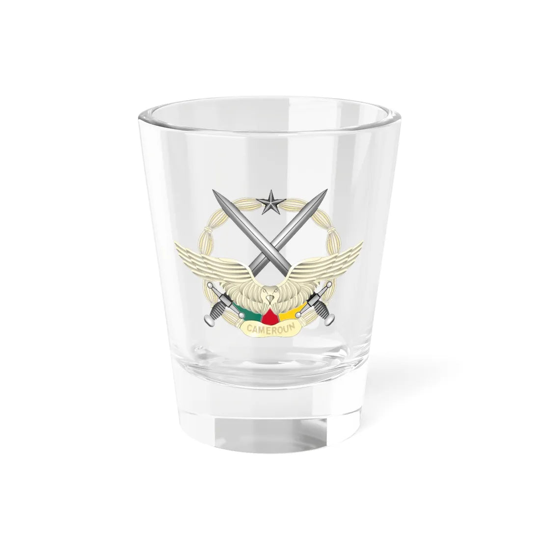Cameroon Air Force Badge (Cameroon) (Coat of Arms) Shot Glass 1.5oz 1.5oz - Go Mug Yourself