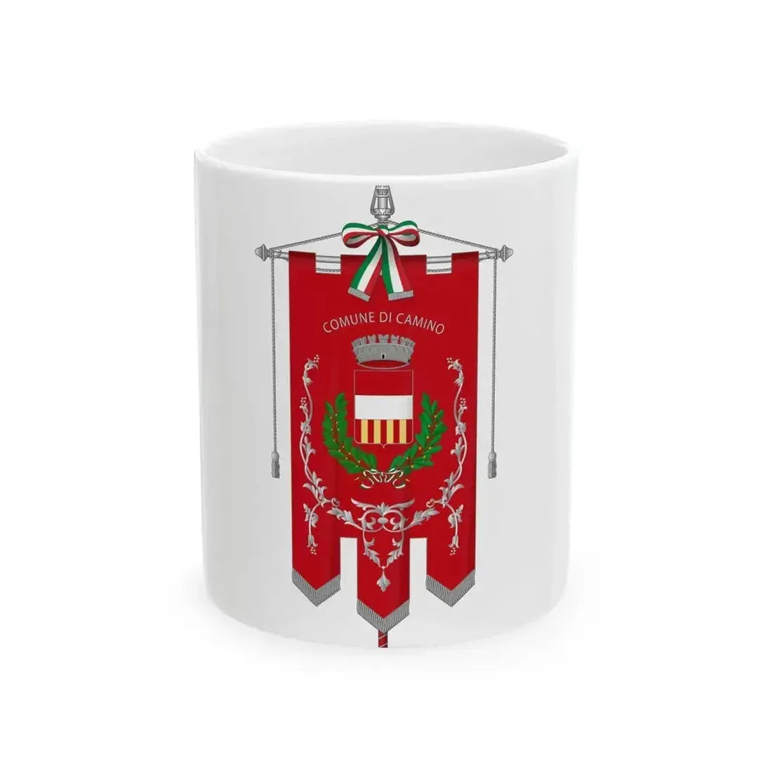 Camino Italia-Gonfalone (Italy) White Coffee Mug 11oz - Go Mug Yourself