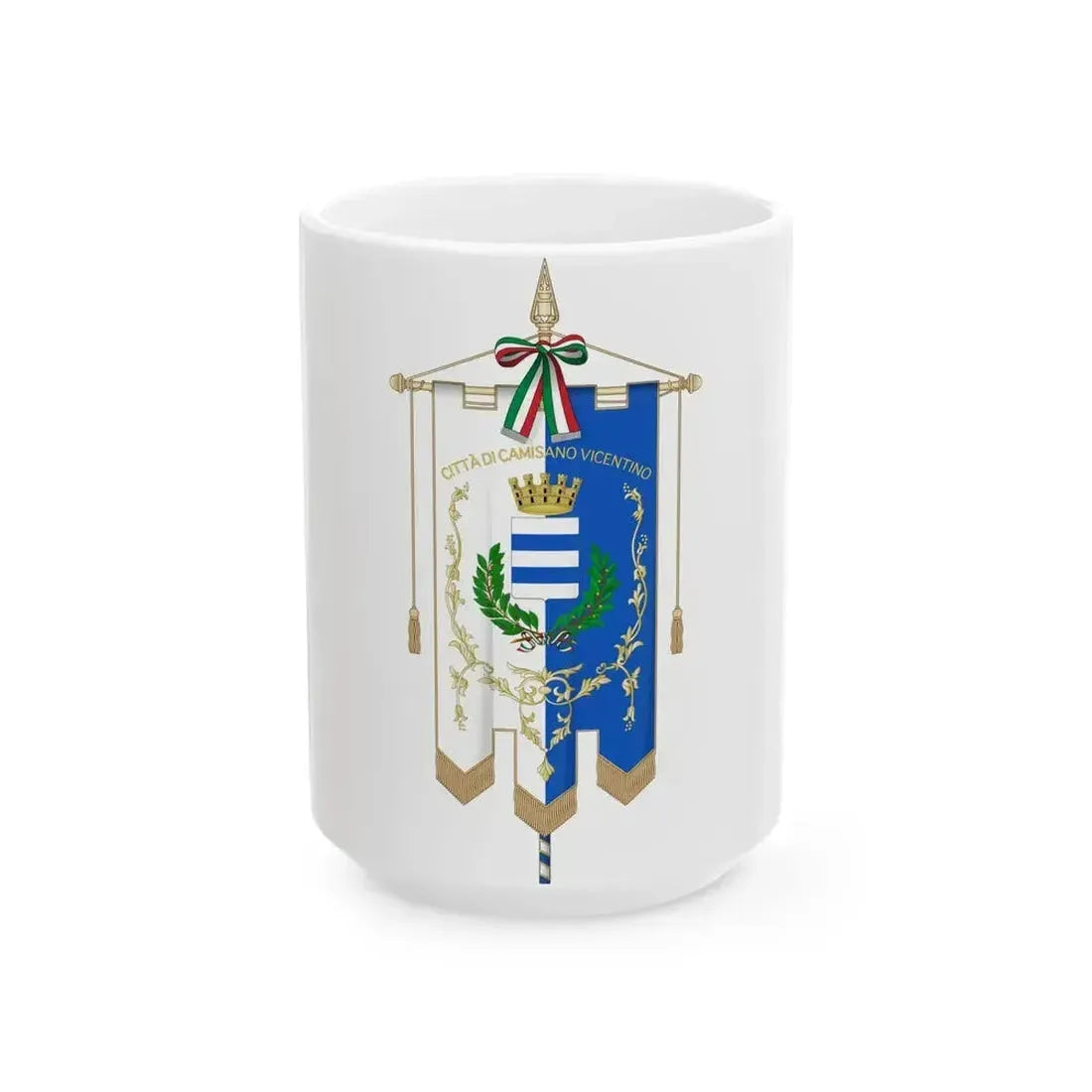 Camisano Vicentino-Gonfalone (Italy) White Coffee Mug 15oz - Go Mug Yourself