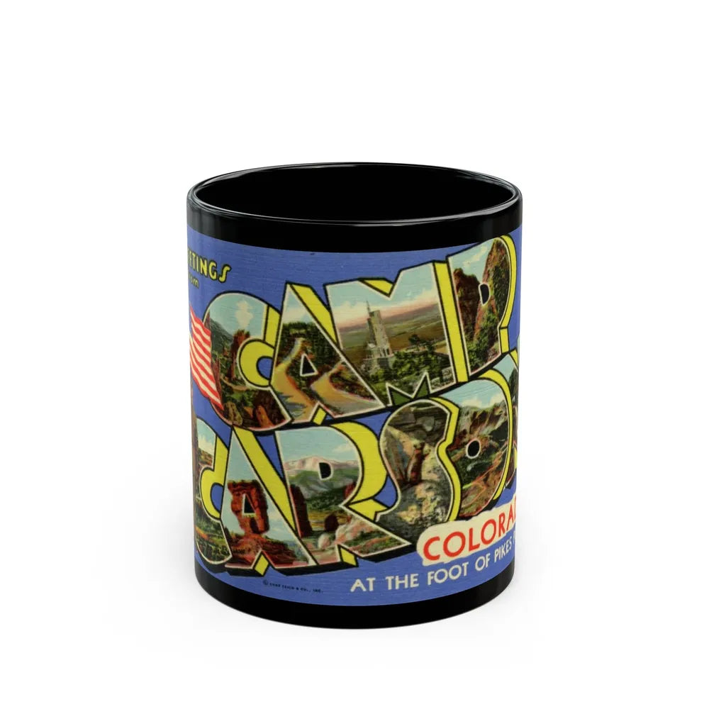 Camp Carson Colorado (Greeting Postcards) Black Coffee Mug-11oz-Go Mug Yourself