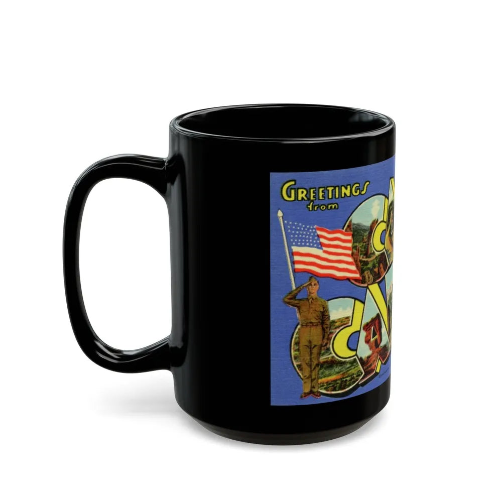 Camp Carson Colorado (Greeting Postcards) Black Coffee Mug-Go Mug Yourself