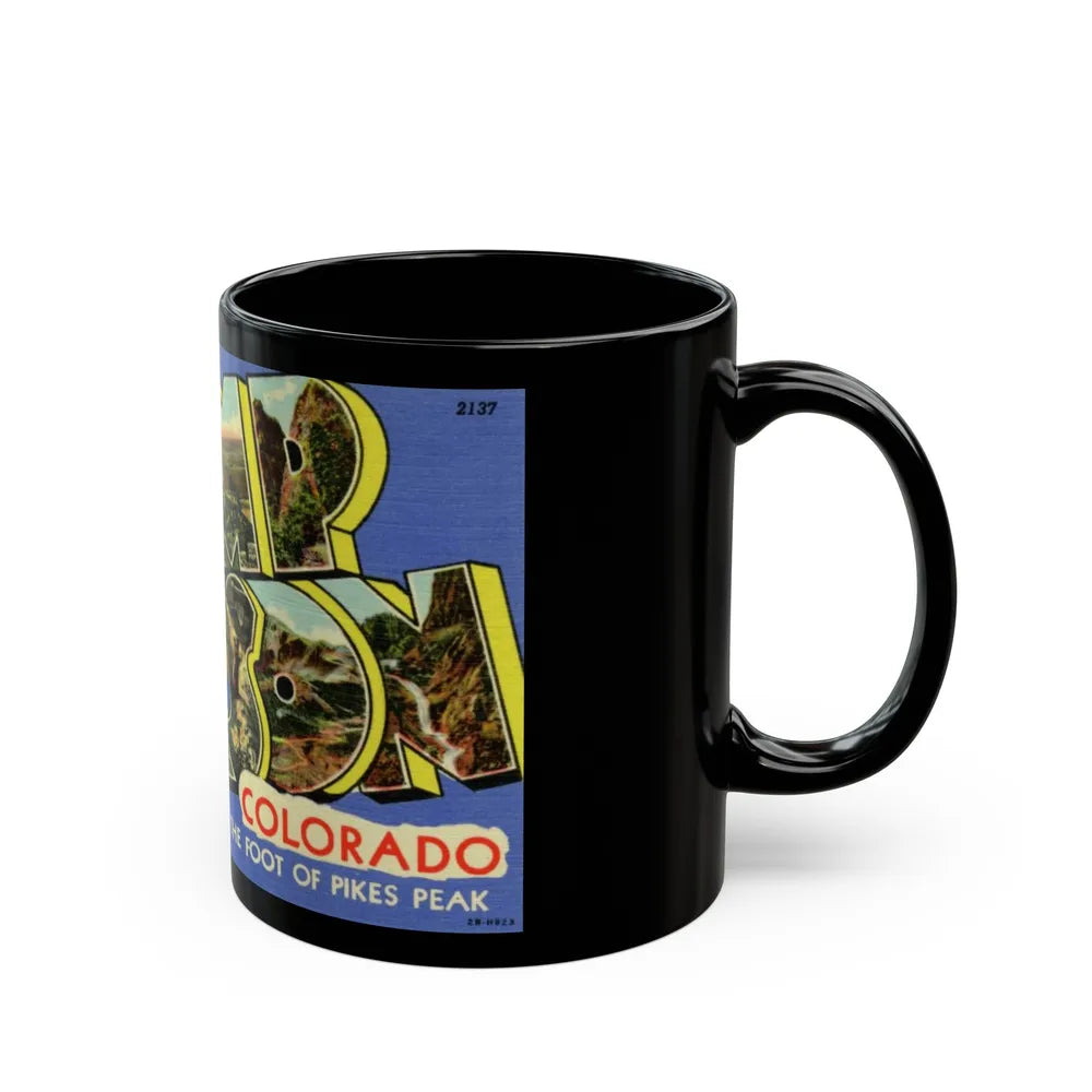 Camp Carson Colorado (Greeting Postcards) Black Coffee Mug-Go Mug Yourself