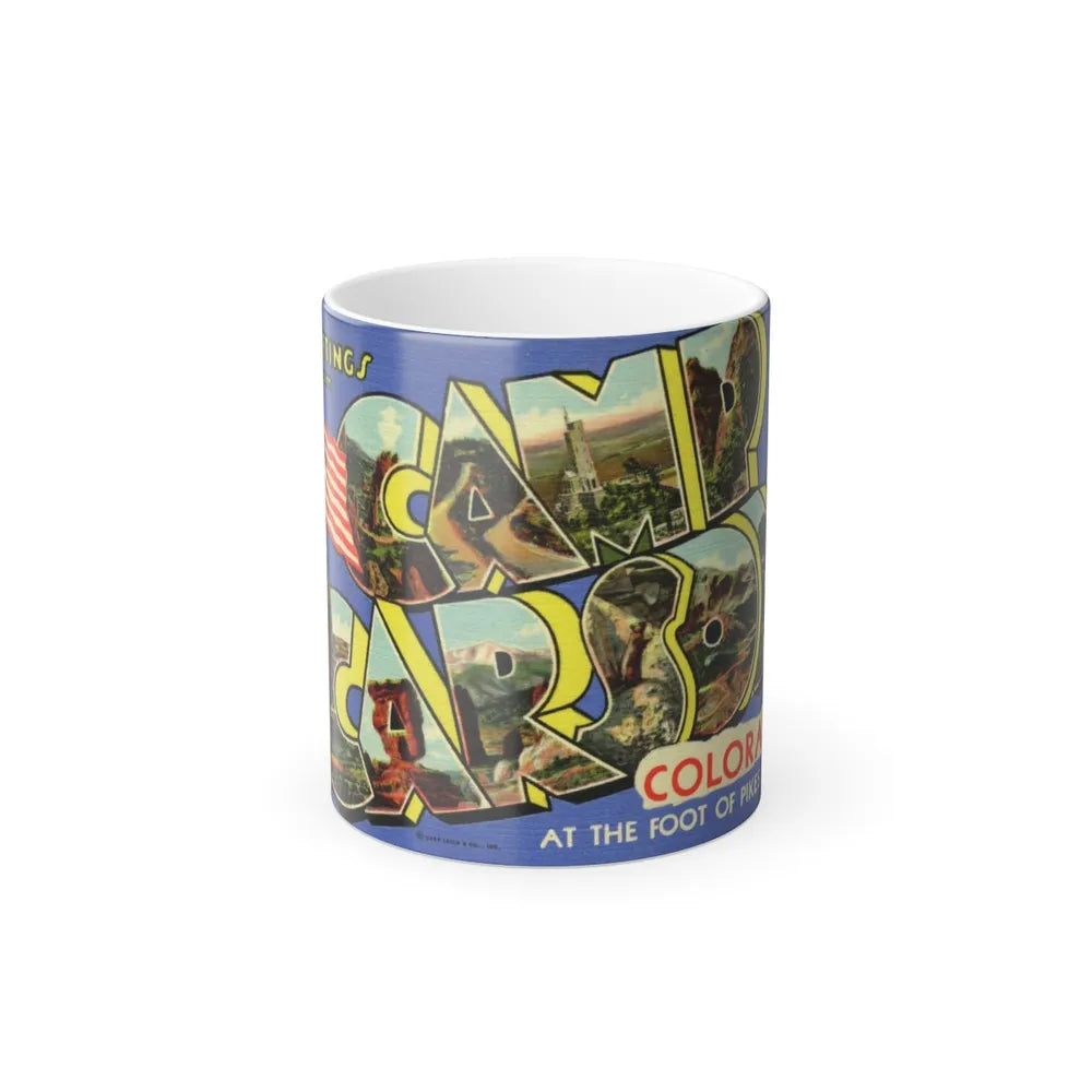 Camp Carson Colorado (Greeting Postcards) Color Changing Mug 11oz-11oz-Go Mug Yourself