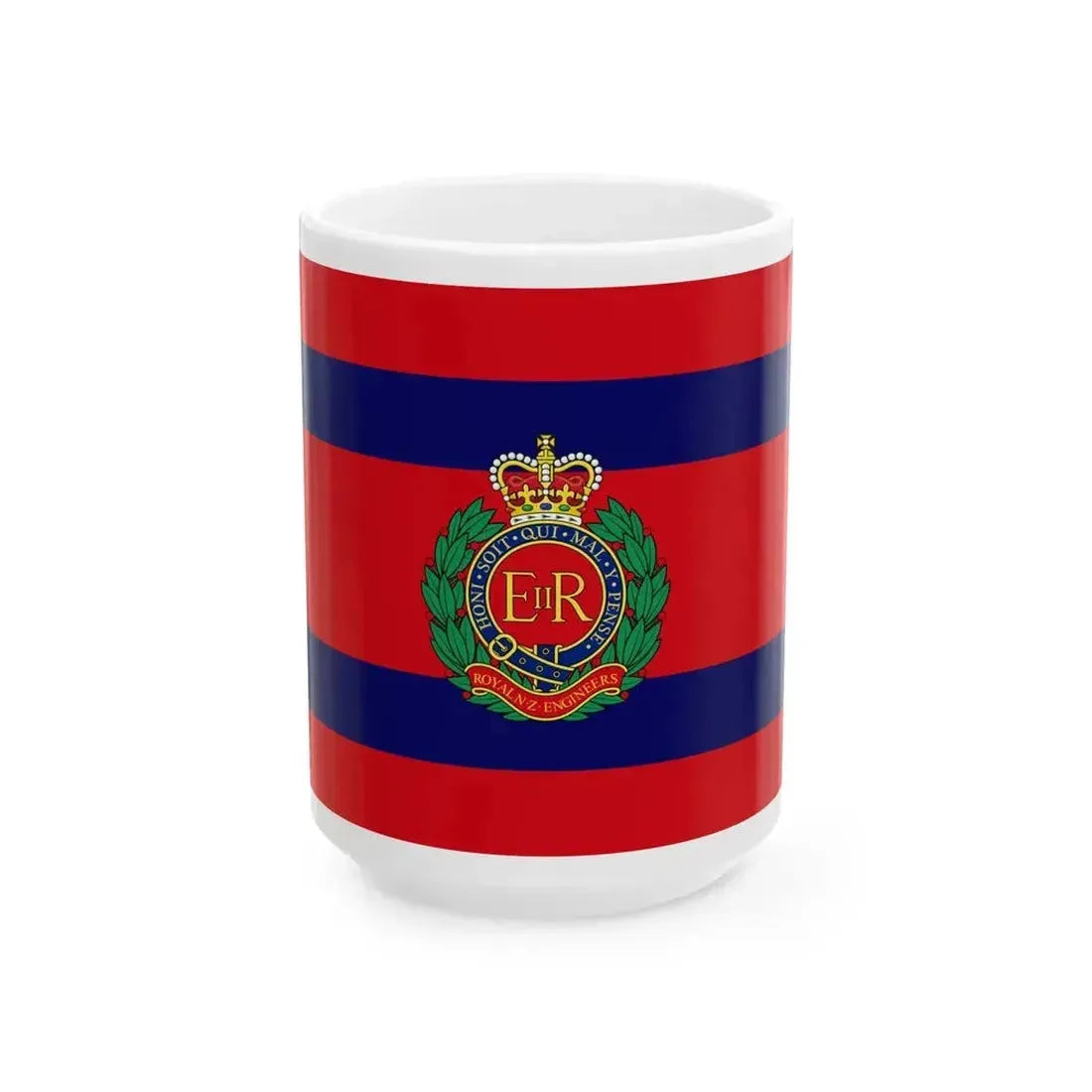 Camp flag of the Corps of Royal New Zealand Engineers (New Zealand) White Coffee Mug 15oz - Go Mug Yourself