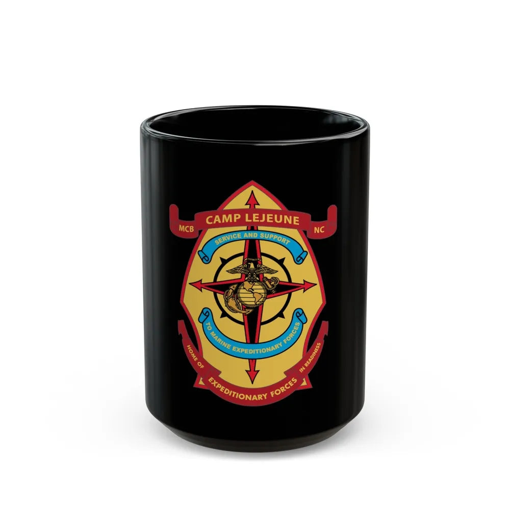 Camp Lejeune Expeditionary (USMC) Black Coffee Mug-15oz-Go Mug Yourself