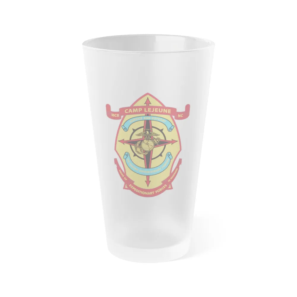 Camp Lejeune Expeditionary (USMC) Frosted Pint Glass 16oz-Go Mug Yourself