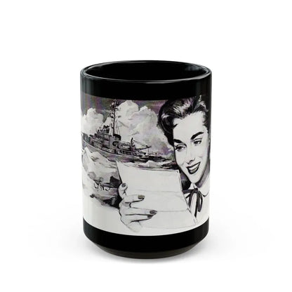 Campana Italian Balm advertisement, Cosmopolitan Illustration, March 1958 - Black Coffee Mug 15oz - Go Mug Yourself