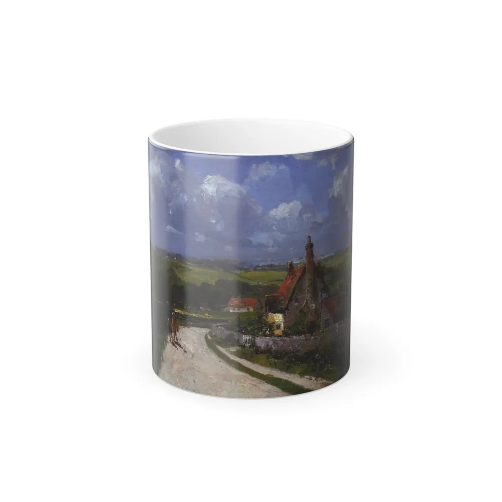 Campbell A Mellon (1876-1955) Going to the Village - Oil on Panel - Color Changing Mug 11oz-11oz-Go Mug Yourself