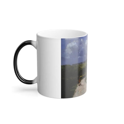 Campbell A Mellon (1876-1955) Going to the Village - Oil on Panel - Color Changing Mug 11oz-Go Mug Yourself