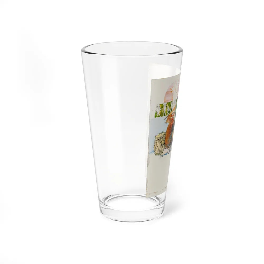 Camping Adventure Illustration (Magazine Illustration) Pint Glass 16oz-Go Mug Yourself