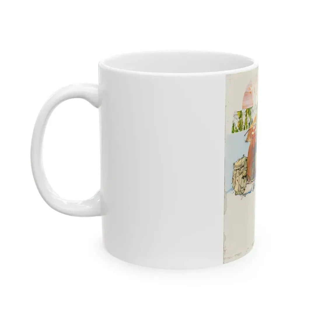 Camping Adventure Illustration - White Coffee Mug - Go Mug Yourself
