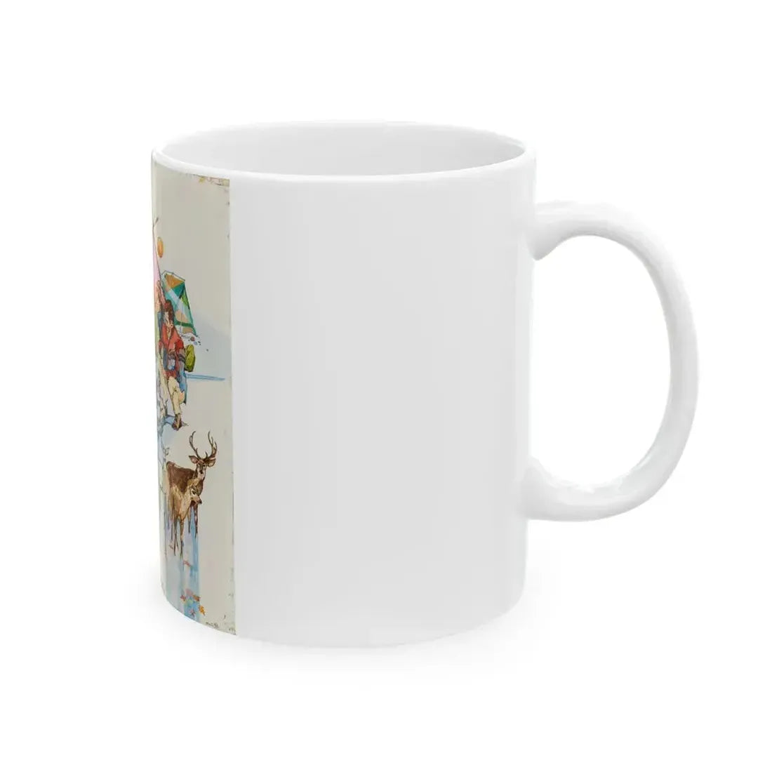 Camping Adventure Illustration - White Coffee Mug - Go Mug Yourself