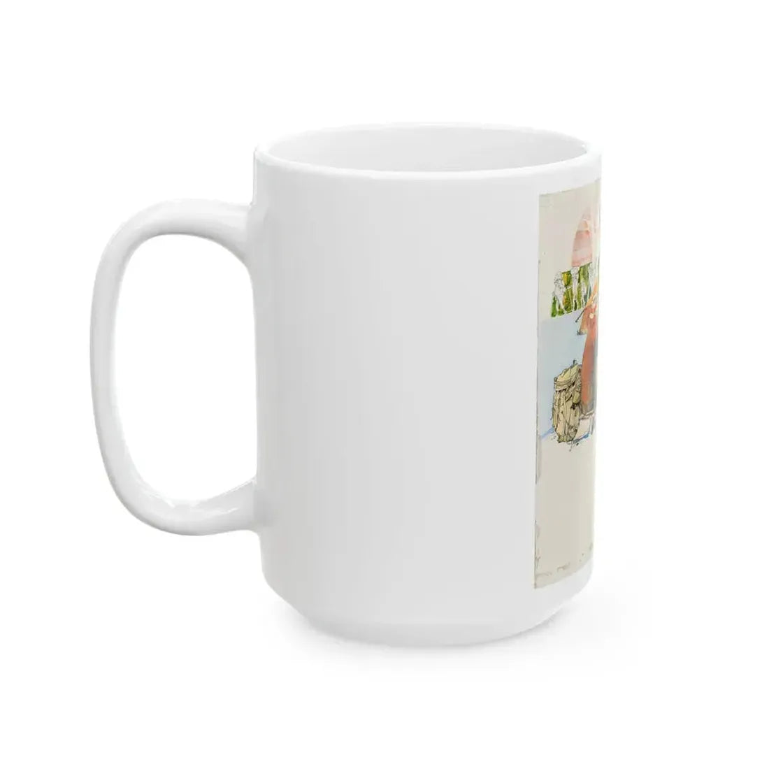 Camping Adventure Illustration - White Coffee Mug - Go Mug Yourself