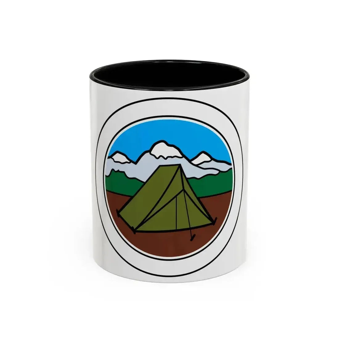 Camping (Boy Scout Merit Badge) Accent Coffee Mug 11oz Black - Go Mug Yourself