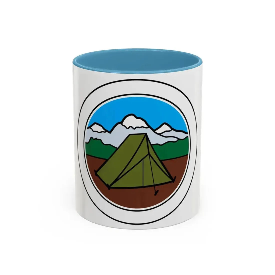 Camping (Boy Scout Merit Badge) Accent Coffee Mug 11oz Light Blue - Go Mug Yourself
