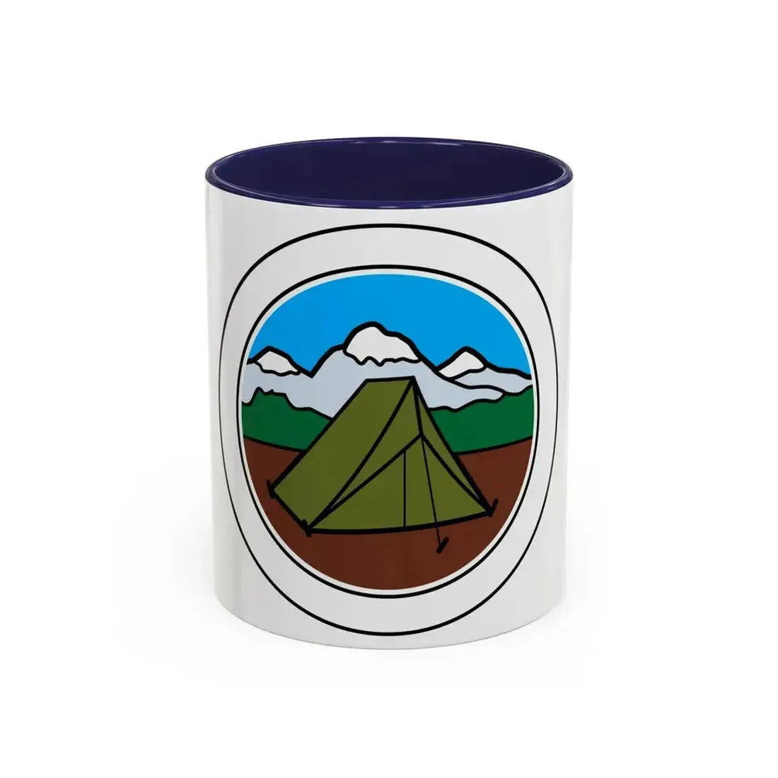 Camping (Boy Scout Merit Badge) Accent Coffee Mug 11oz Navy - Go Mug Yourself