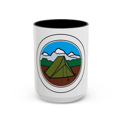 Camping (Boy Scout Merit Badge) Accent Coffee Mug 15oz Black - Go Mug Yourself