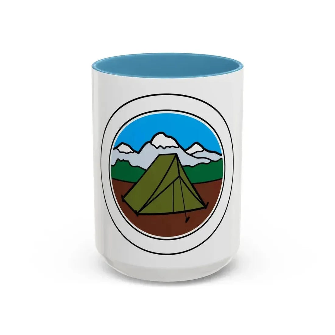 Camping (Boy Scout Merit Badge) Accent Coffee Mug 15oz Light Blue - Go Mug Yourself