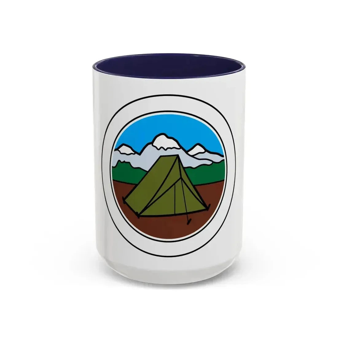 Camping (Boy Scout Merit Badge) Accent Coffee Mug 15oz Navy - Go Mug Yourself