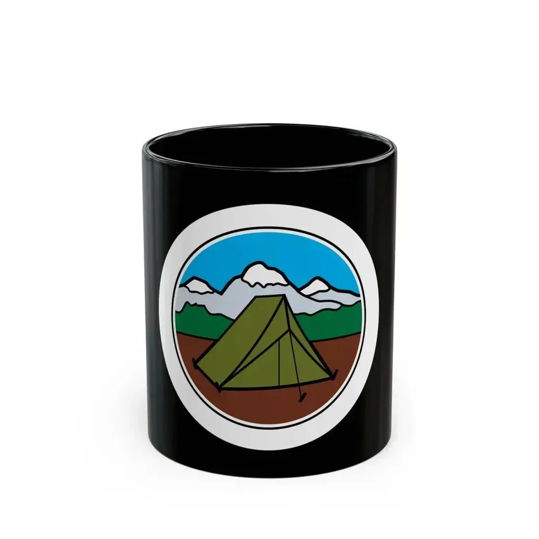 Camping (Boy Scout Merit Badge) Black Coffee Mug 11oz - Go Mug Yourself