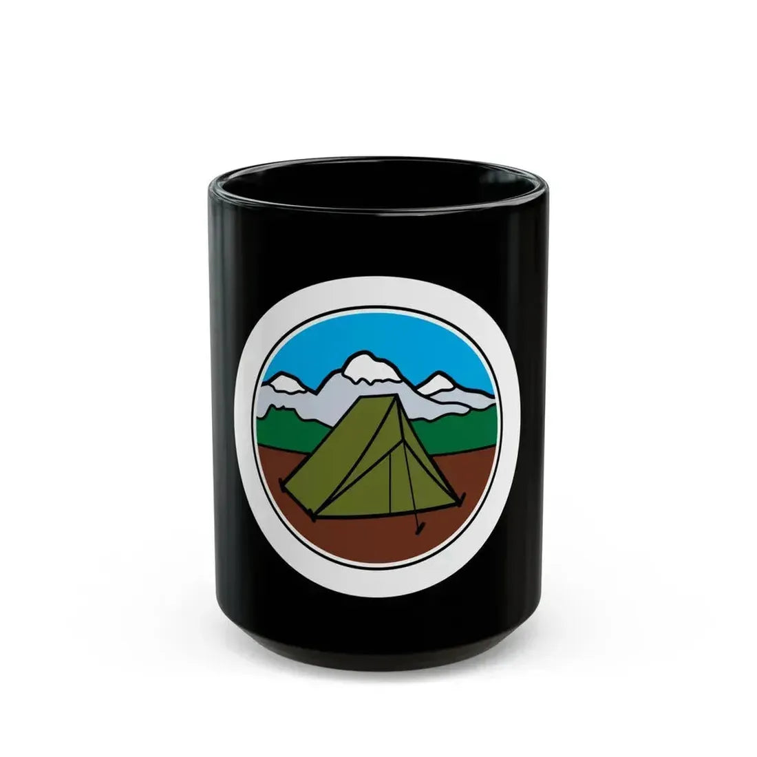 Camping (Boy Scout Merit Badge) Black Coffee Mug 15oz - Go Mug Yourself