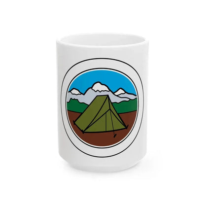 Camping (Boy Scout Merit Badge) White Coffee Mug 15oz - Go Mug Yourself