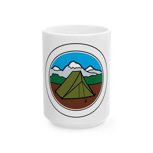 Camping (Boy Scout Merit Badge) White Coffee Mug 15oz - Go Mug Yourself