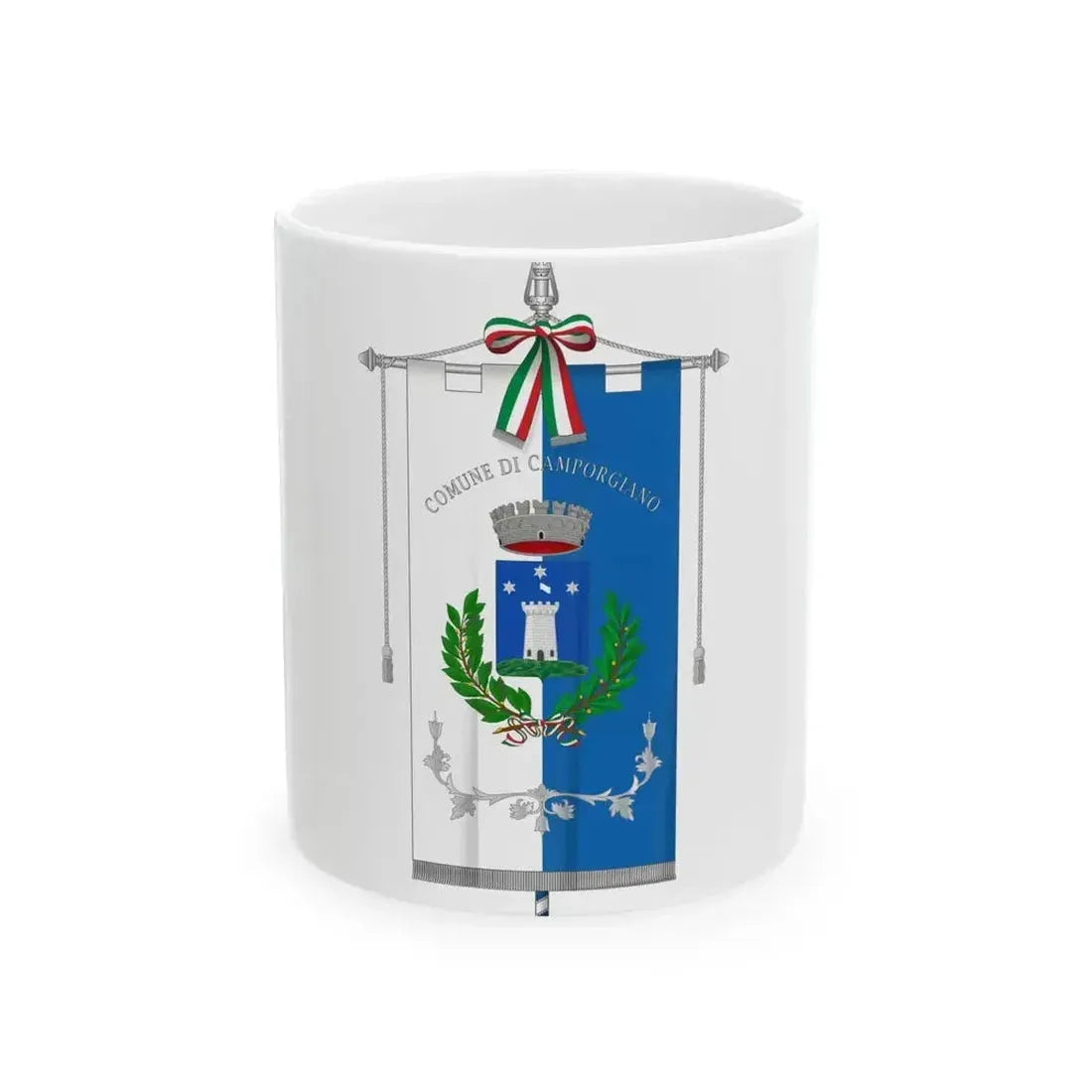 Camporgiano-Gonfalone (Italy) White Coffee Mug 11oz - Go Mug Yourself