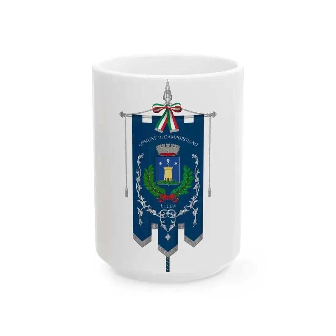 Camporgiano-Gonfalone old (Italy) White Coffee Mug 15oz - Go Mug Yourself