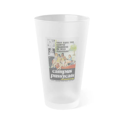 CAMPUS PUSSYCATS 1973 Movie Poster - Frosted Pint Glass 16oz-16oz-Frosted-Go Mug Yourself