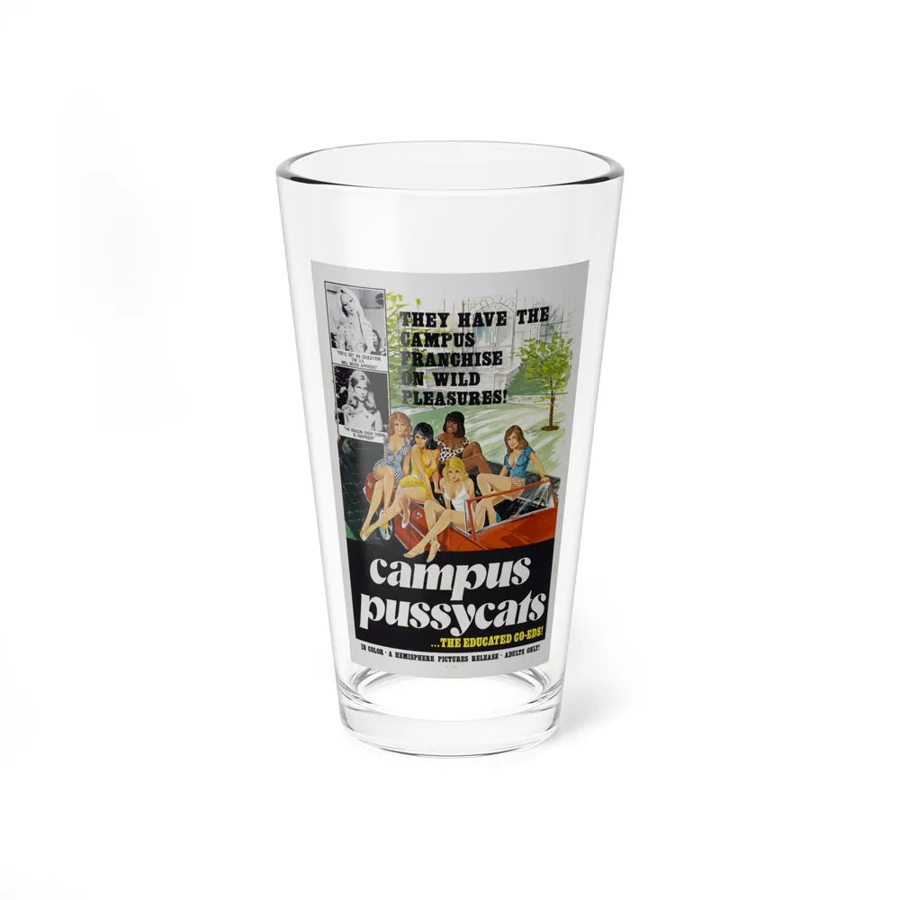 CAMPUS PUSSYCATS 1973 Movie Poster - Pint Glass 16oz-16oz-Go Mug Yourself