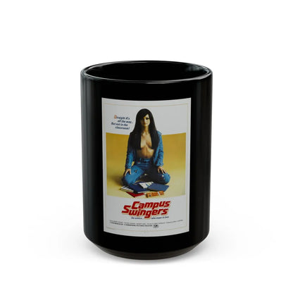 CAMPUS SWINGERS 1972 Movie Poster - Black Coffee Mug-15oz-Go Mug Yourself