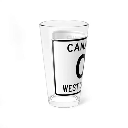 Canaan Township Morrow County Ohio route shield template (Ohio) (Road Sign) Pint Glass 16oz - Go Mug Yourself