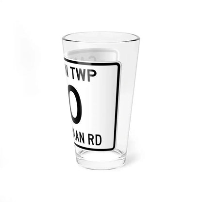 Canaan Township Morrow County Ohio route shield template (Ohio) (Road Sign) Pint Glass 16oz - Go Mug Yourself
