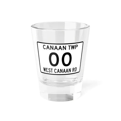 Canaan Township Morrow County Ohio route shield template (Ohio) (Road Sign) Shot Glass 1.5oz 1.5oz - Go Mug Yourself