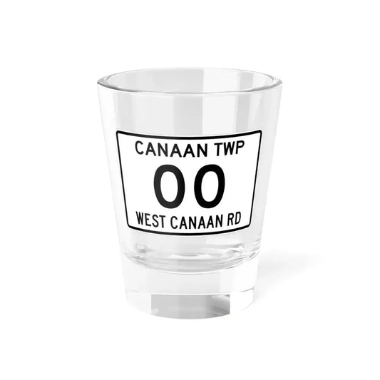 Canaan Township Morrow County Ohio route shield template (Ohio) (Road Sign) Shot Glass 1.5oz 1.5oz - Go Mug Yourself