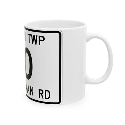 Canaan Township Route 60 Morrow County Ohio (Ohio) (Road Sign) White Coffee Mug - Go Mug Yourself