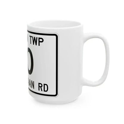Canaan Township Route 60 Morrow County Ohio (Ohio) (Road Sign) White Coffee Mug - Go Mug Yourself