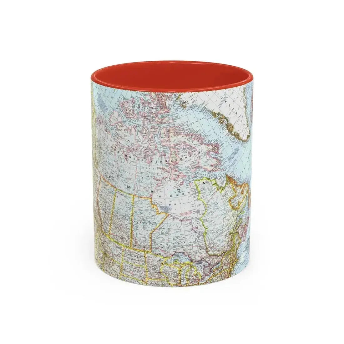 Canada (1961) (Map) Accent Coffee Mug 11oz Red - Go Mug Yourself