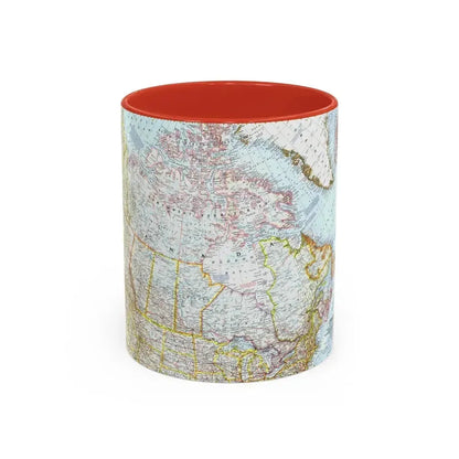 Canada (1961) (Map) Accent Coffee Mug 11oz Red - Go Mug Yourself
