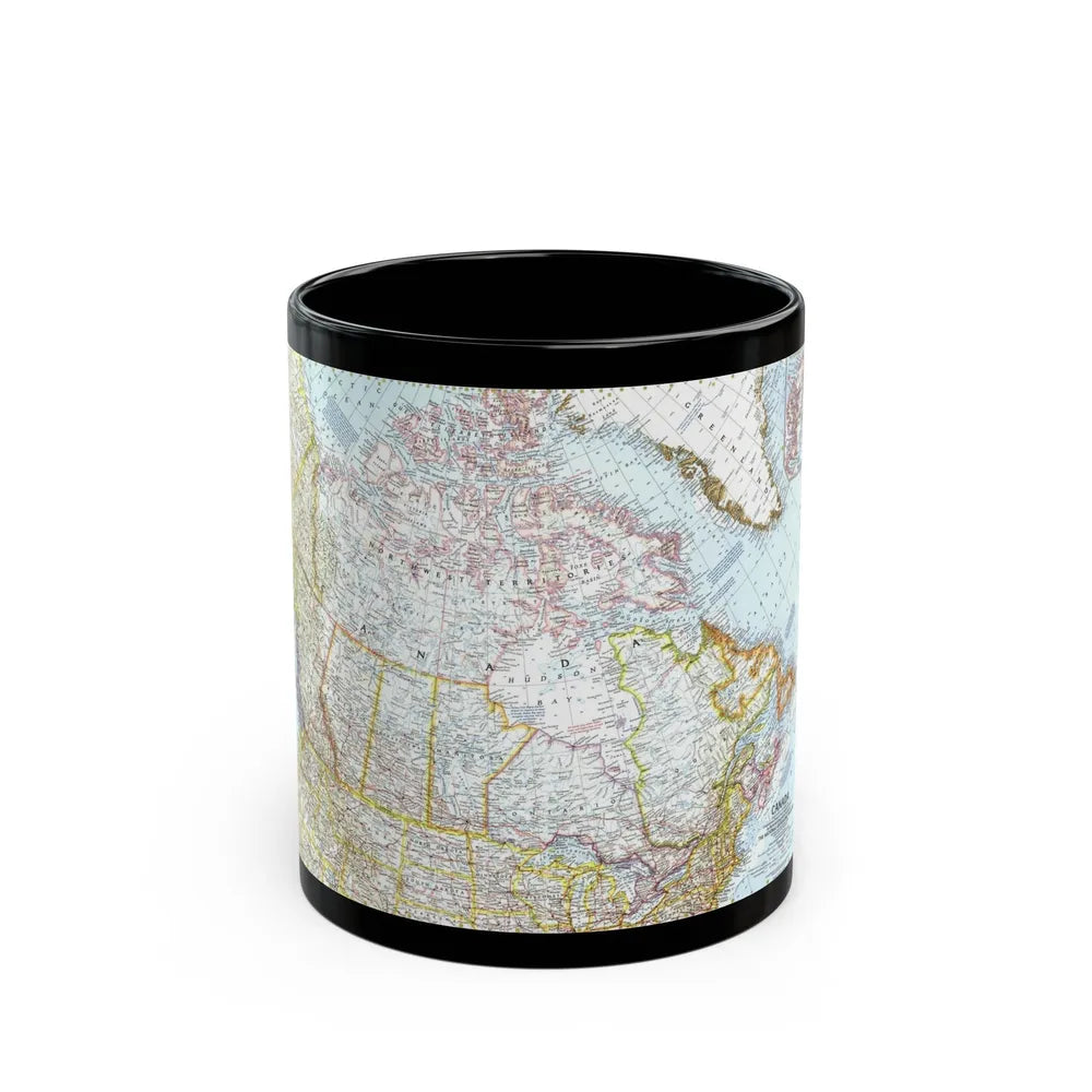 Canada (1961) (Map) Black Coffee Mug-11oz-Go Mug Yourself