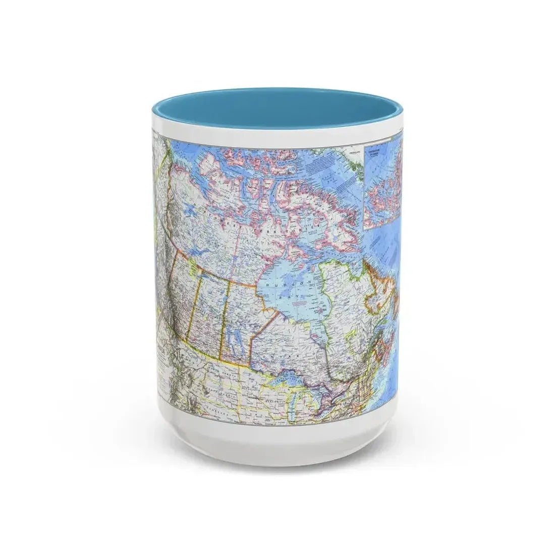 Canada (1972) (Map) Accent Coffee Mug 15oz Light Blue - Go Mug Yourself