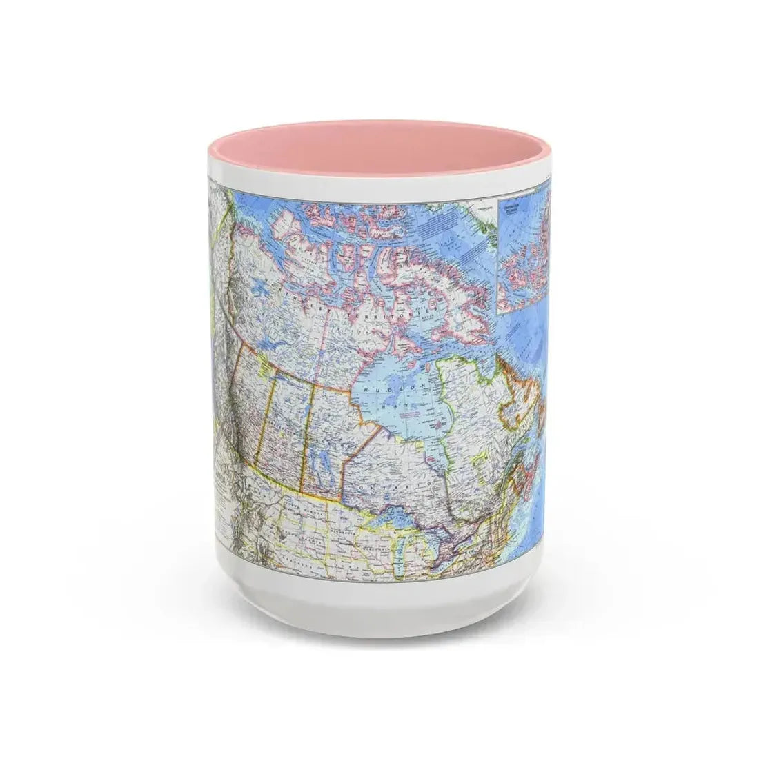 Canada (1972) (Map) Accent Coffee Mug 15oz Pink - Go Mug Yourself