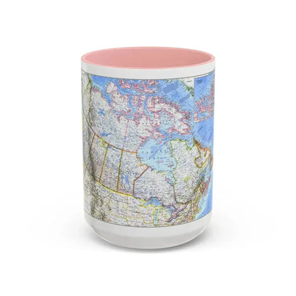 Canada (1972) (Map) Accent Coffee Mug 15oz Pink - Go Mug Yourself