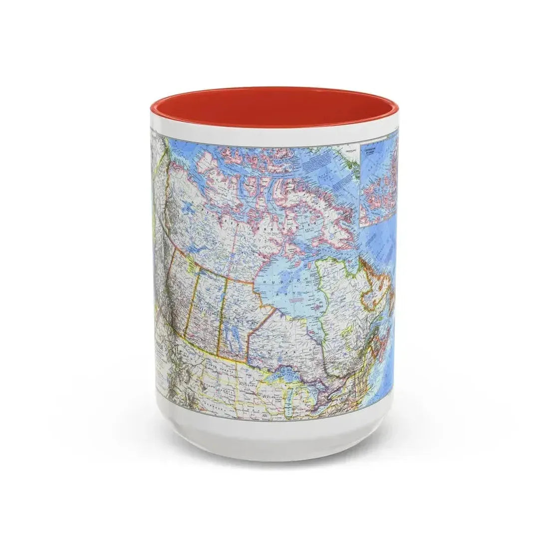 Canada (1972) (Map) Accent Coffee Mug 15oz Red - Go Mug Yourself