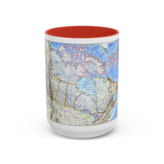 Canada (1972) (Map) Accent Coffee Mug 15oz Red - Go Mug Yourself