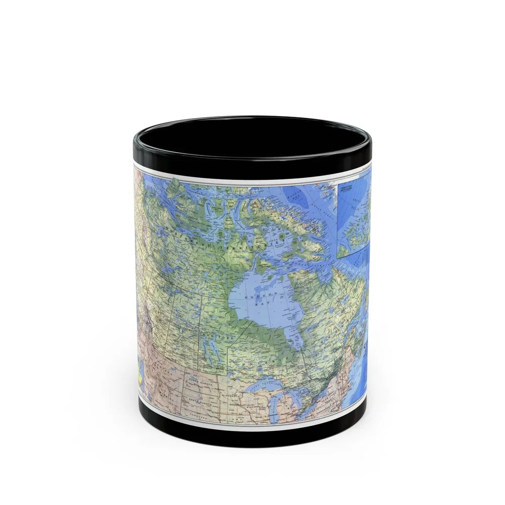 Canada (1985) (Map) Black Coffee Mug-11oz-Go Mug Yourself