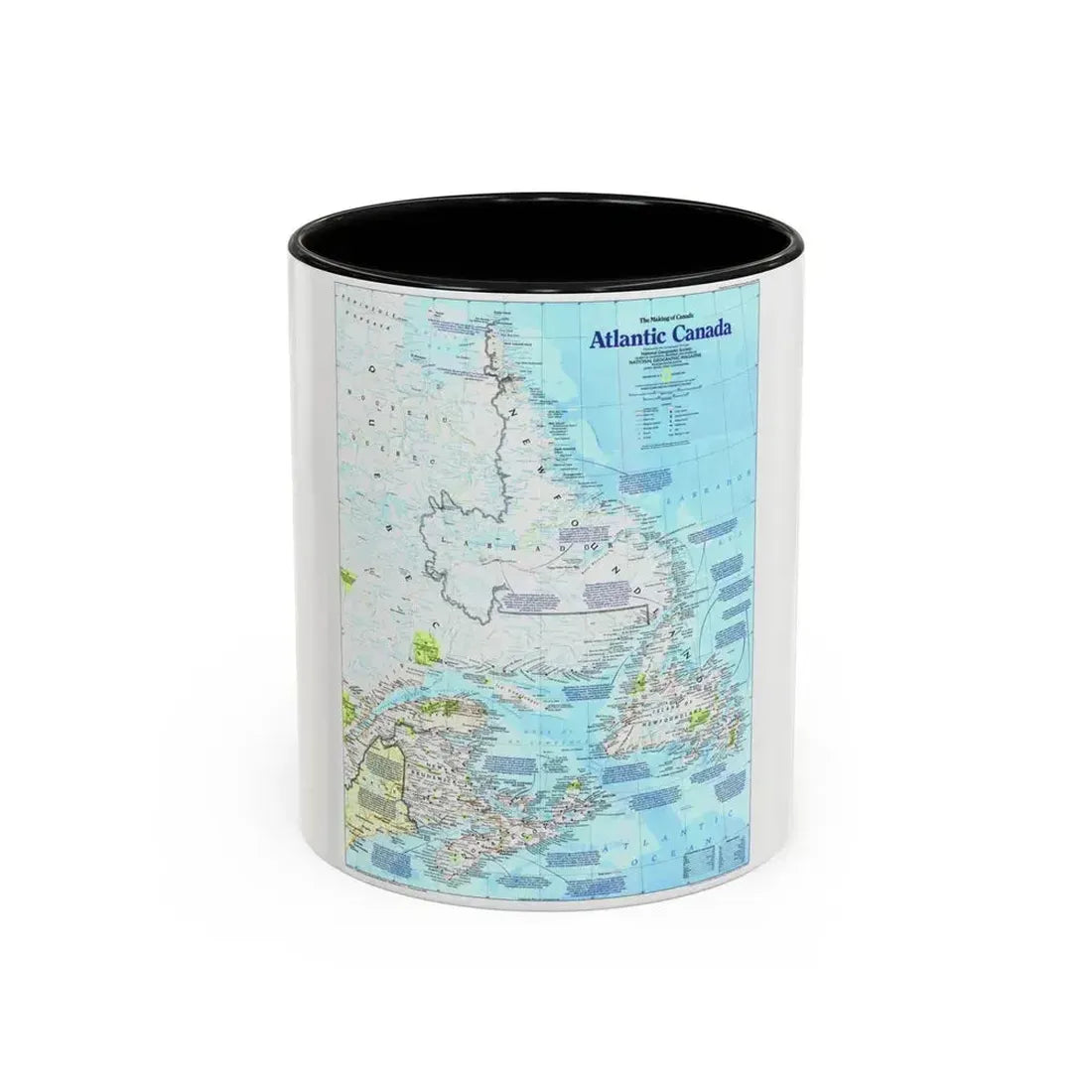 Canada - Atlantic 1 (1992) (Map) Accent Coffee Mug 11oz Black - Go Mug Yourself