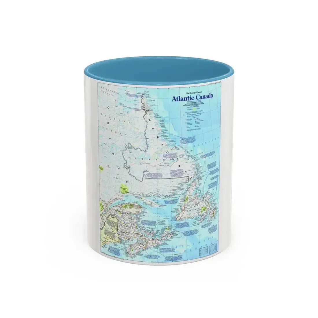 Canada - Atlantic 1 (1992) (Map) Accent Coffee Mug 11oz Light Blue - Go Mug Yourself